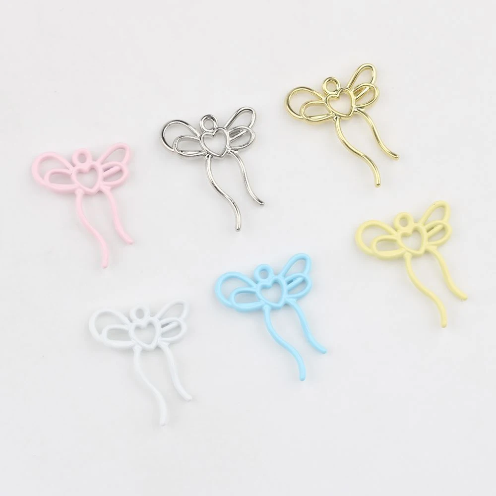

10 шт., простые милые цветные подвески в форме банта, кулон, серьги, ожерелье, аксессуары для изготовления ювелирных изделий, украшения ручной работы «сделай сам»