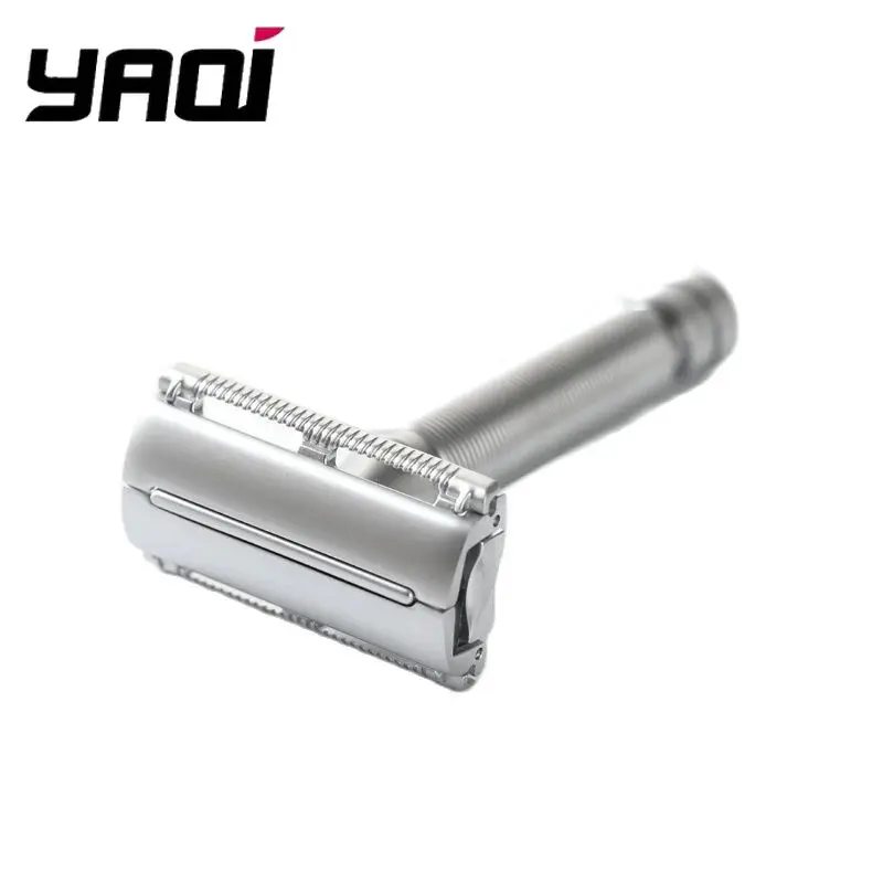 Yaqi Monarch Safety Razor Matte Chrome Color 0.90mm Blade Gap Classic Double Edge Shaving Razor for Smooth Experience