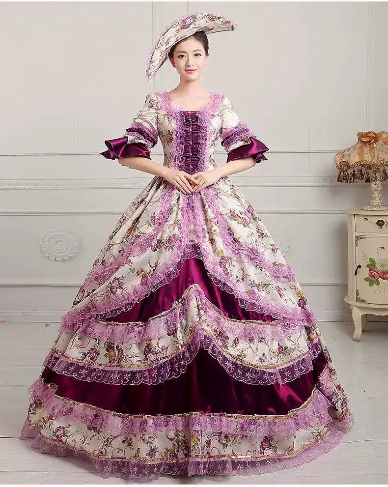 S-5XL European Court Style Dress Drama Stage Performance Attire Royal Princess Dress Elegant Victorian Classic Retro Cosplay