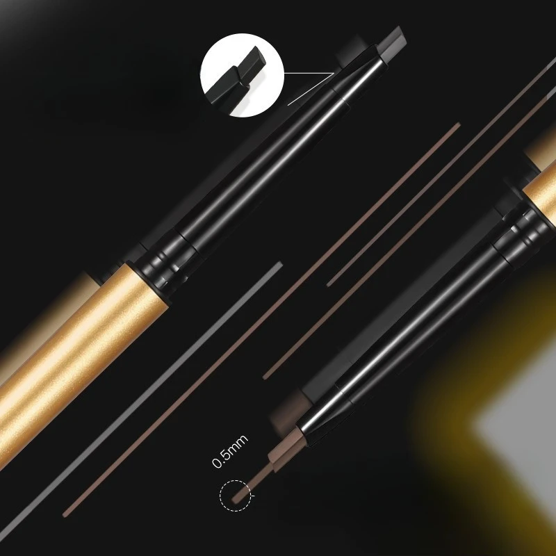 Crayon à sourcils automatique, Micro précision, étanche, anti-taches, tenue toute la journée avec brosse à bobine, traits de cheveux naturels pour débutants
