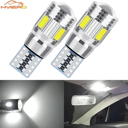 2 adet T10 W5W İç Xenon Beyaz Mavi Sarı LED CANBUS 6SMD 5630 Lens Projektör Katı Alüminyum Ampuller Yan Işaretleyici Park Lambası