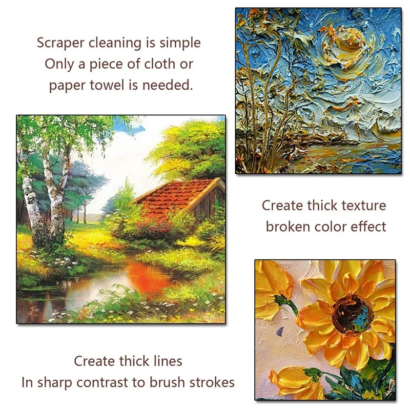 طقم سكاكين لوحة بمقبض خشبي ، أدوات رسم للأكريليك ، قماش طلاء ، 10 *