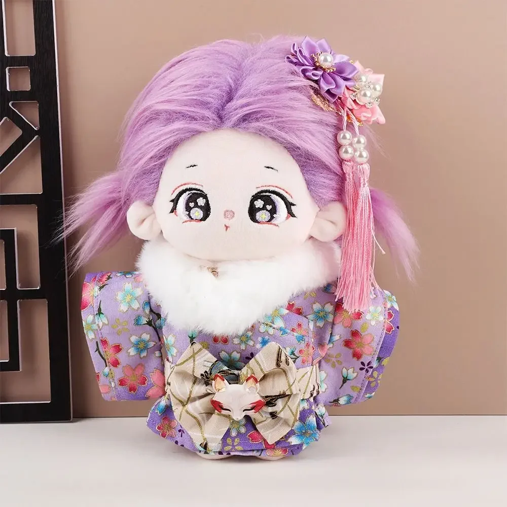 20CM Doll Clothes Japanese Style Floral Dress Kimono Girl Casual Wears Evening Dress For Idol Dolls Plush Toys Clothing Gifts