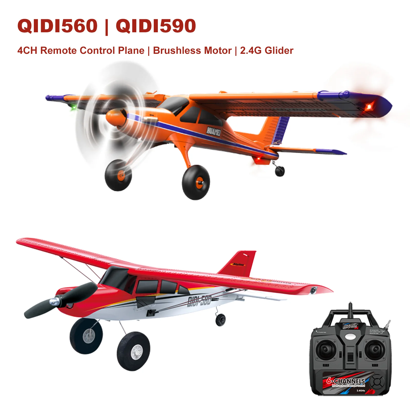 4-Kanal RC Flugzeug Bürstenloser Offroad-Gleiter 2,4G Ferngesteuertes Flugzeug Starrflügler EPP Schaumstoff Modell Spielzeug QIDI560 QIDI590