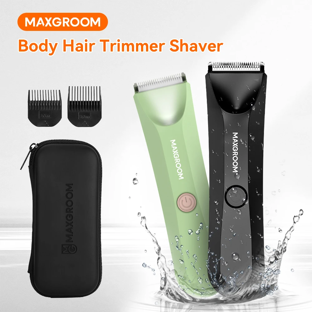 MAXGROOM Body Hair Trimmer Shaver for Men Ball Trimmer for Groin Pubic Replaceable Ceramic Blade Electric IXP7Waterproof Clipper