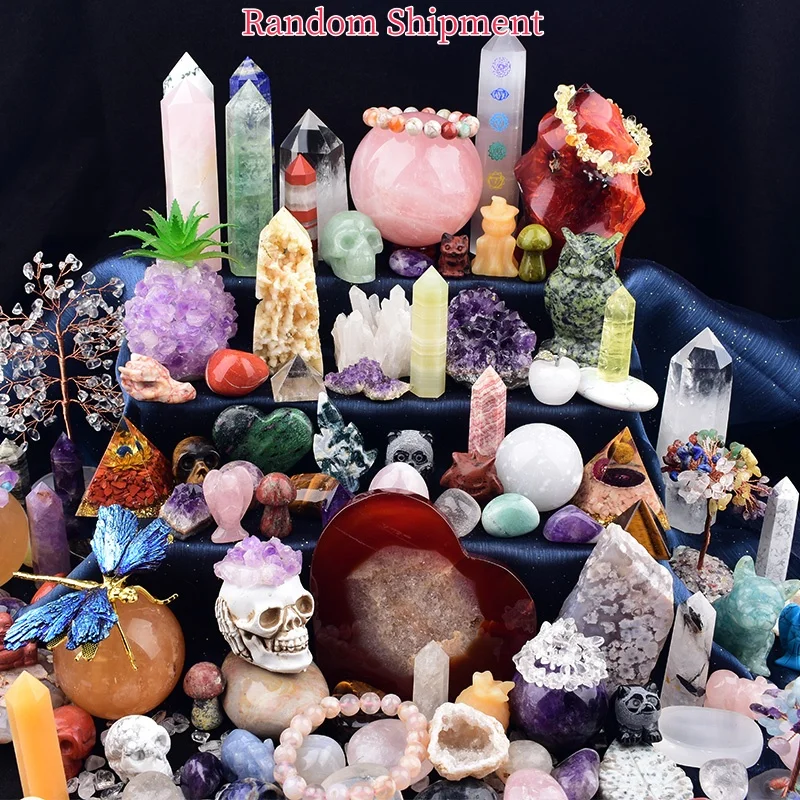 500g/1000g Natural Crystal Stone Suit Crafts Healing Reiki Decoration Figurine Mineral Specimen Obelisk Home Decor Collectible