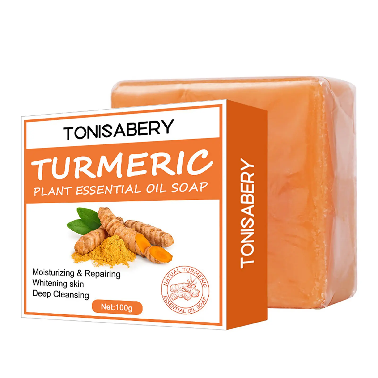 Tumeric Soap Face Cleansing Anti Acne Handmade Natural Herbal Ginger Whitening Remove Pimples Dark Spots Oil-Control Body Bath