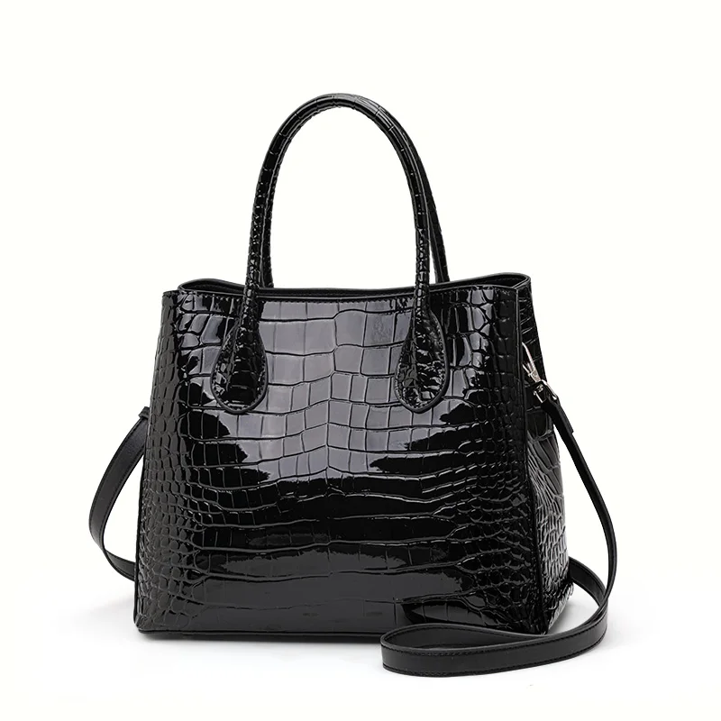 Aidrani new in genuine leather handbag  high-capacity  fashion crocodile pattern luxury brands cowhide bag