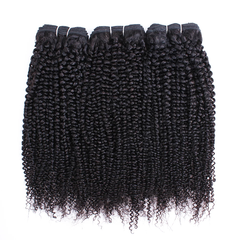 Kinky Curly Human Hair Bundles Afro Curl Wefts Indian Human Hair Extension 1/3/4pieces For Full Head 10 to 30 Inches KissHair