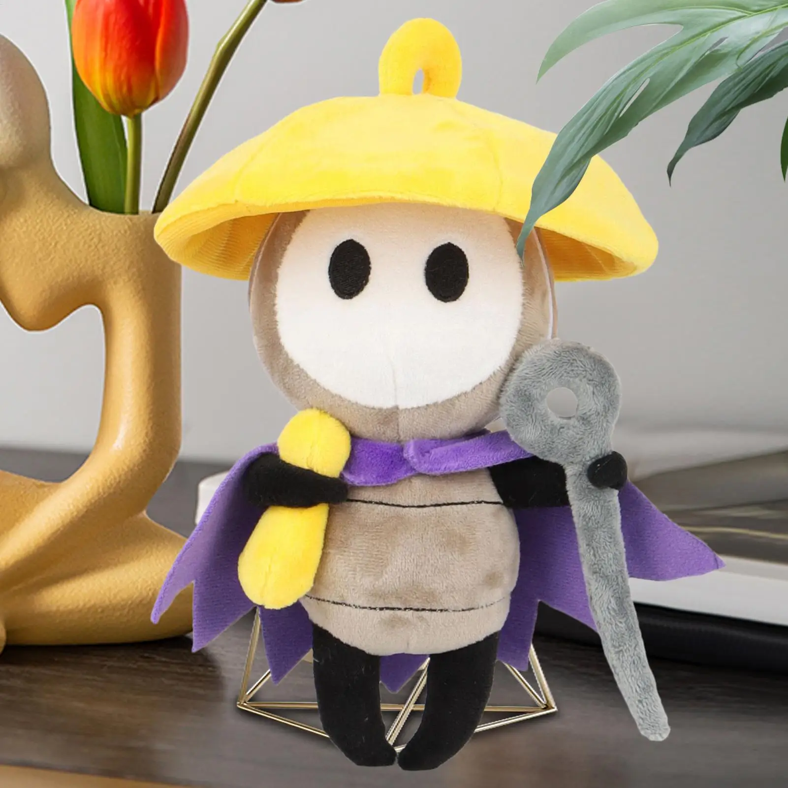 카툰 펀 핫셀 옐로우 햇 나이트 플러시 토이 인형 홀로우나이트 쿠션 플러시 토이 홈 데코 어린이 선물