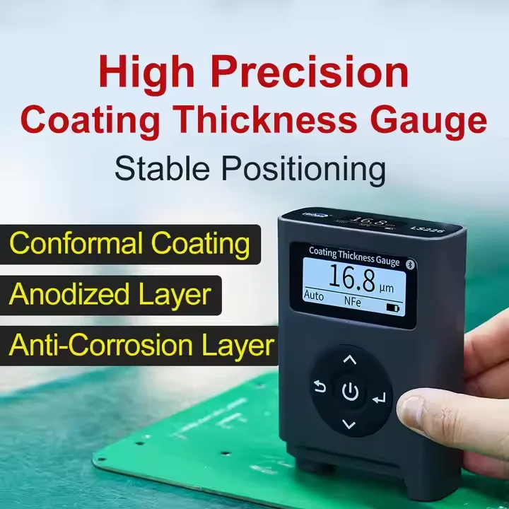LS226 Digital Coating Thickness Gauge Anodized Layer Plastic Tester For Conformal Coating Minimum Convex Radius