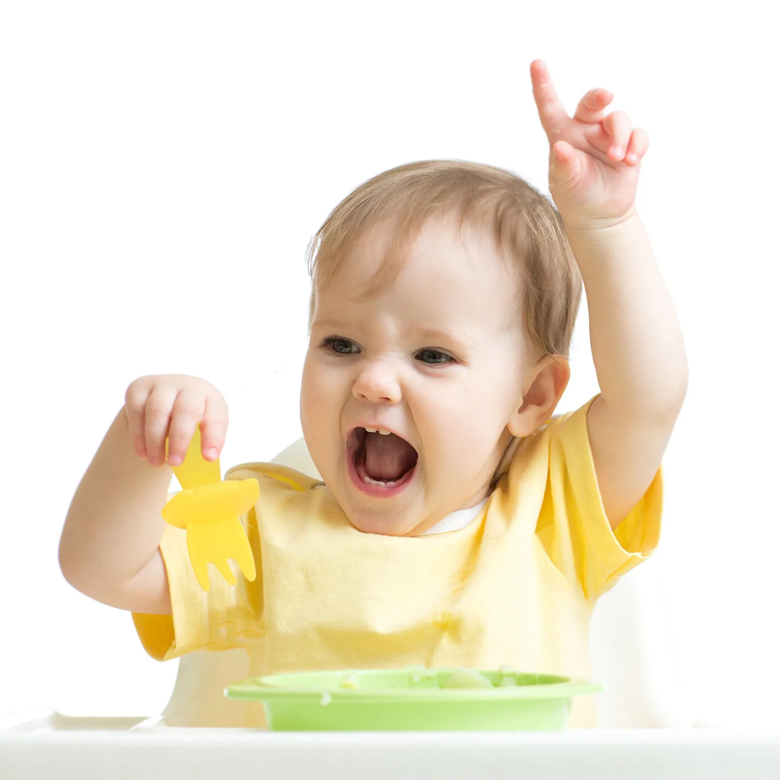 

Набор из 2 силиконовых детских ложек и вилок, мягкая посуда для обучения самостоятельному приему пищи, столовые приборы для малышей