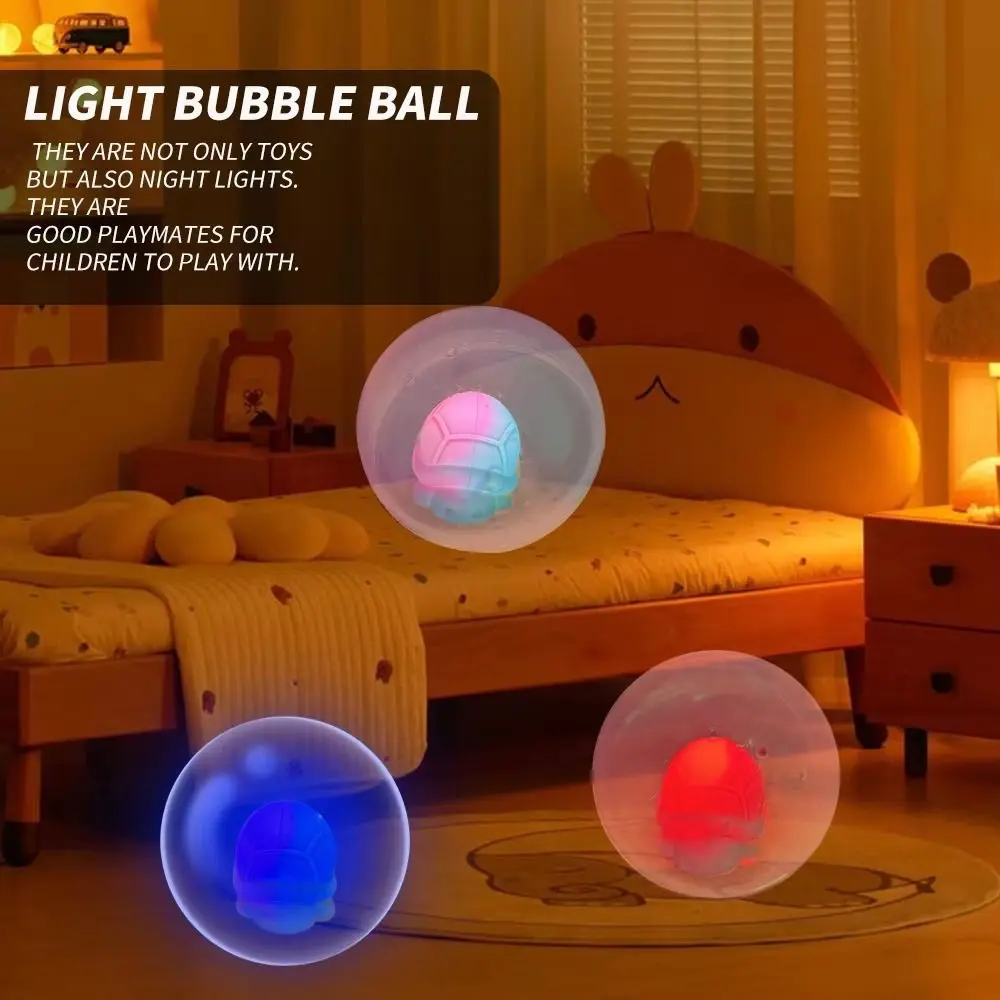 Cartoon Lighting Bubble Ball Kawaii Montessori Baby Silicone Car Toys Grow in Dark Cute Animal Shape LED Light Toy Room Decor