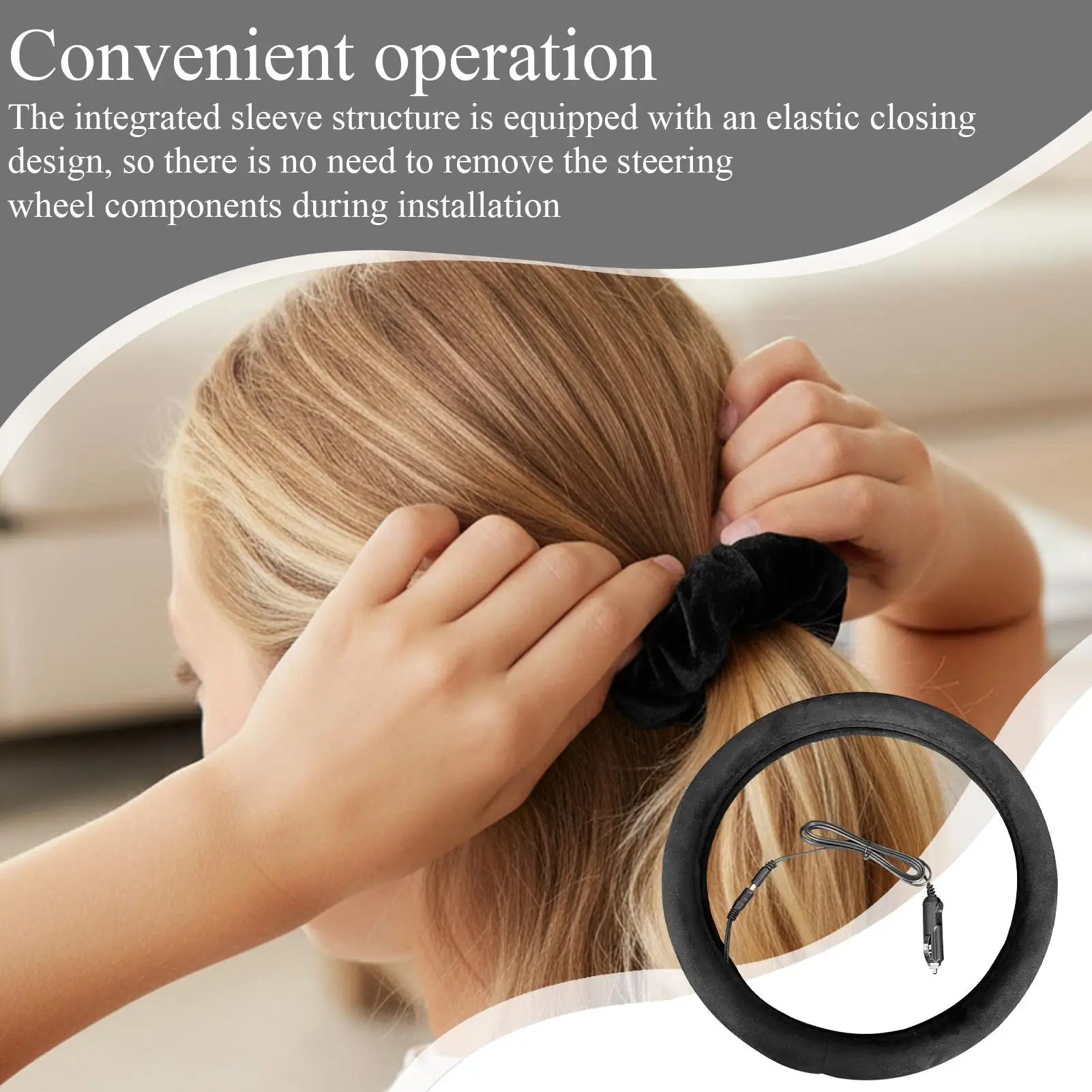 

Руль с подогревом 12 В, теплый мягкий автомобильный аксессуар с подогревом, чехол на руль для грузовиков, пикапов, кемпинга, ежедневных поездок на работу