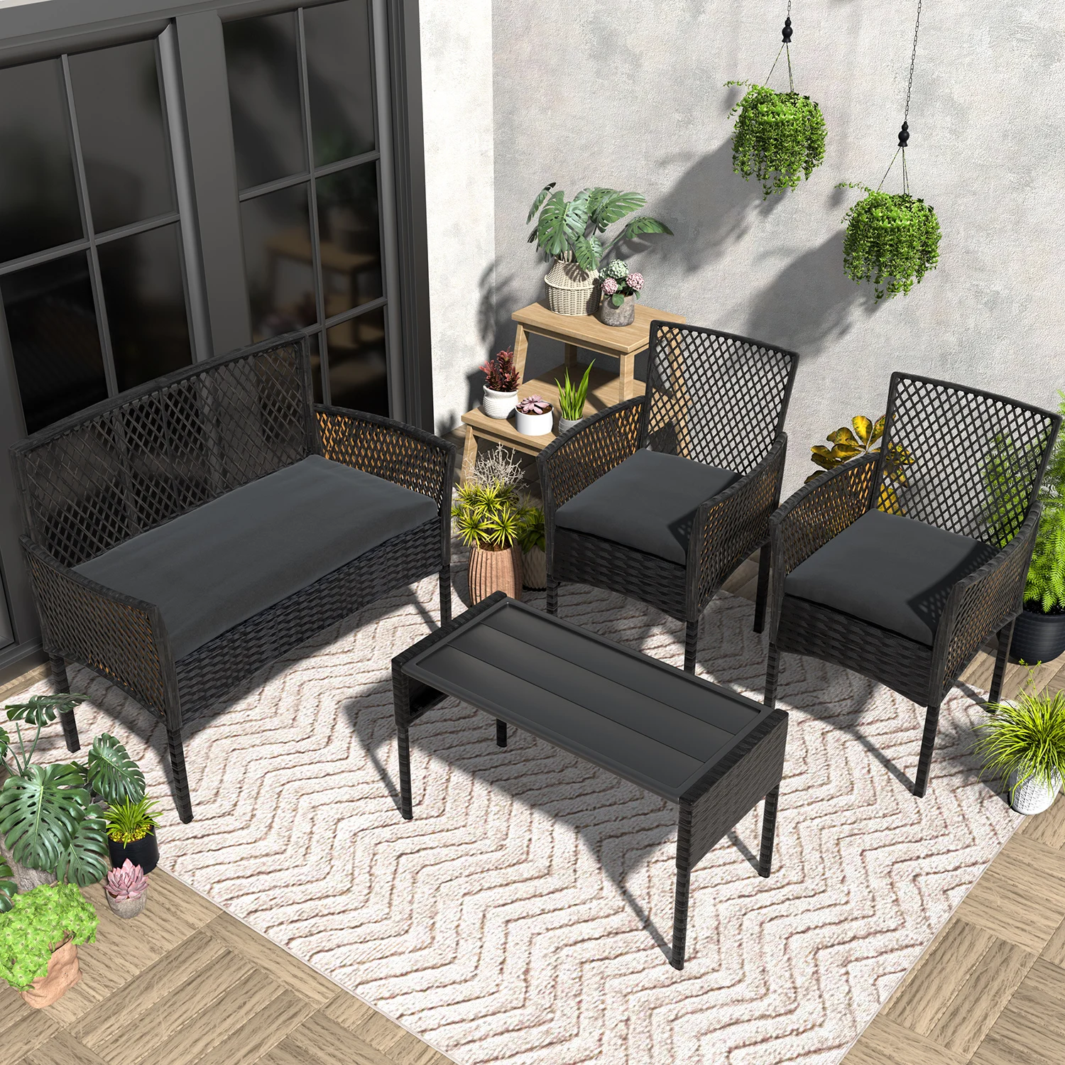 Outdoor Patio Furniture Set 4- - đánh giá và giá Outdoor Furniture Without Cushions