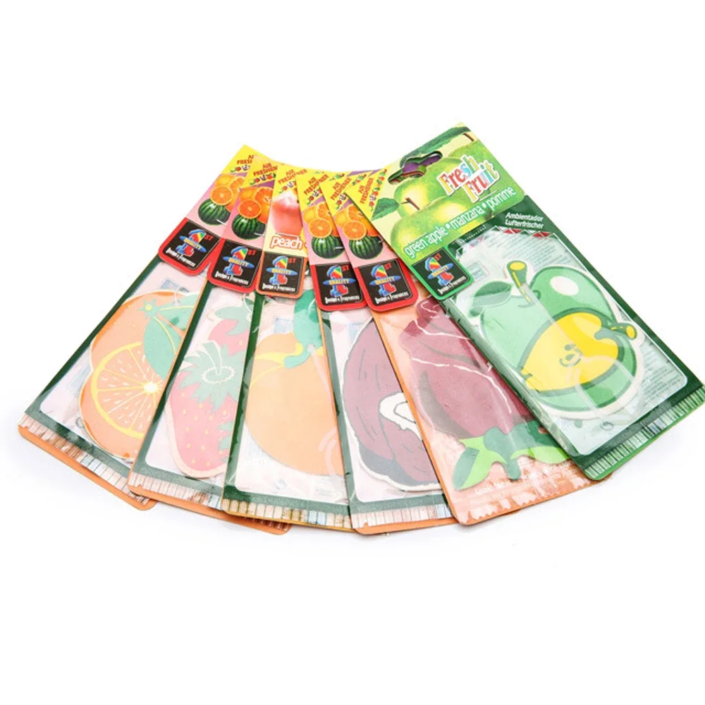 

7PCS Differnet Scent Hanging Paper Auto Perfume for Home Boat Lasting Fragrance Strawberry Lemon Scent Car Air Freshener perfume