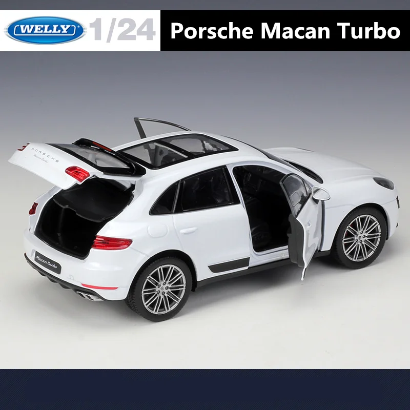 WELLY 1:24 Porsche Macan Turbo SUV Alloy Car Model Diecast Metal Vehicles Car Model High Simulation Collection Children Toy Gift