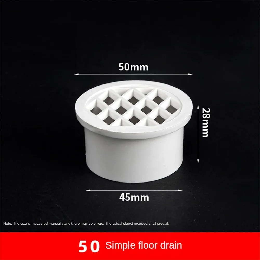 Insert Type Simple Floor Drain PVC 50-160 Round Pipe End Filter Net Air Vent Cover For Garden Balcony Roof Drainage Fittings