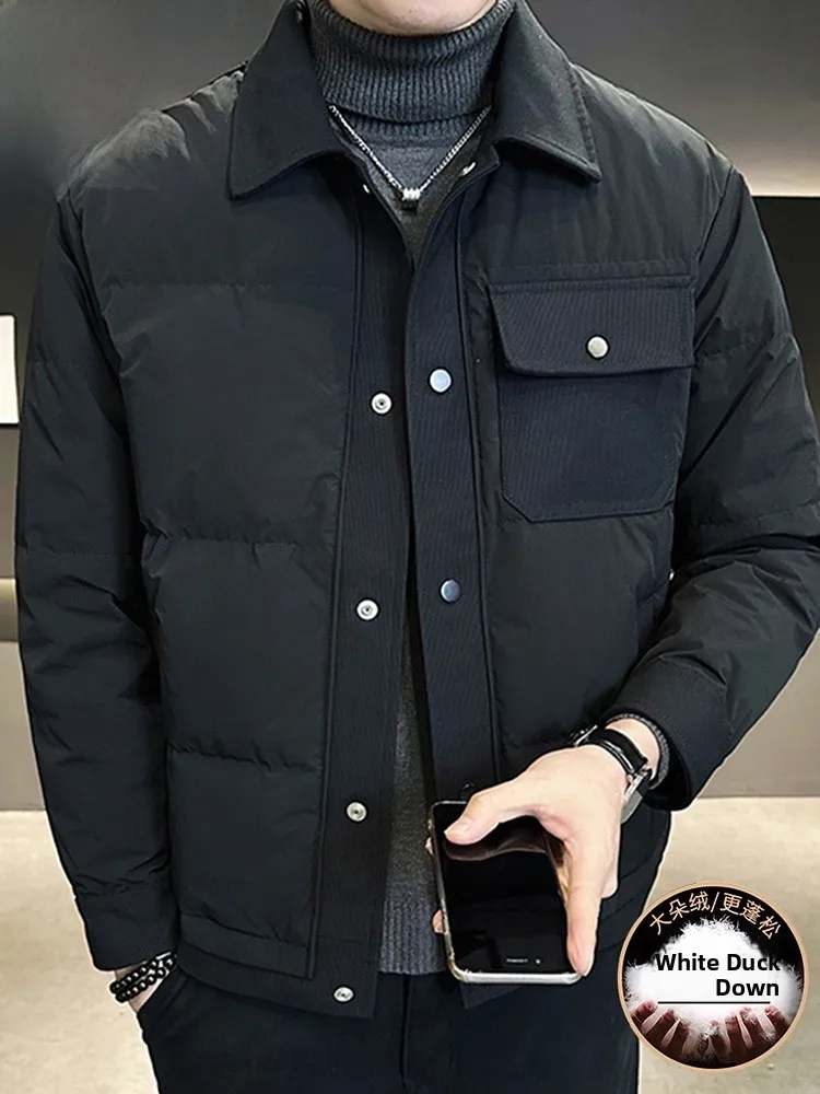 

Мужская зимняя стеганая куртка с воротником, повседневная, теплая, защита от холода, новинка 2025 года, молодежная, для ежедневной носки