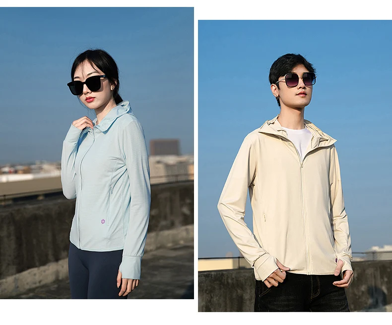  Sommer Dünne Paar Sport Freizeit Sonnenschutz Kleidung Komfortable Hohe Qualität Eis Seide Atmungsaktive Outdoor UV Schutz Mantel – Detail 22