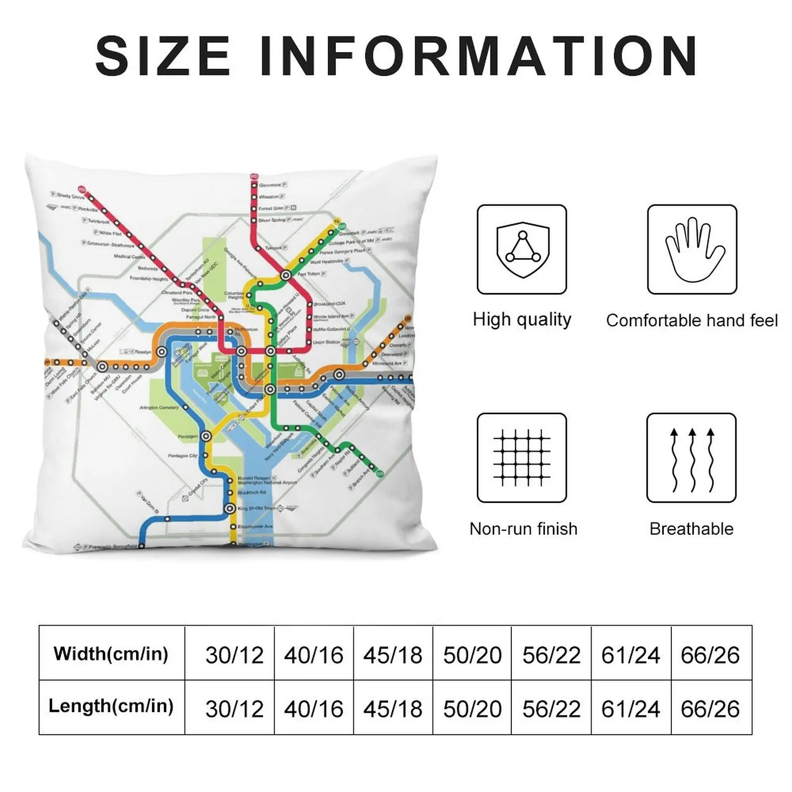 dc metro map to carry with you Throw Pillow luxury throw pillow covers Pillow Cases