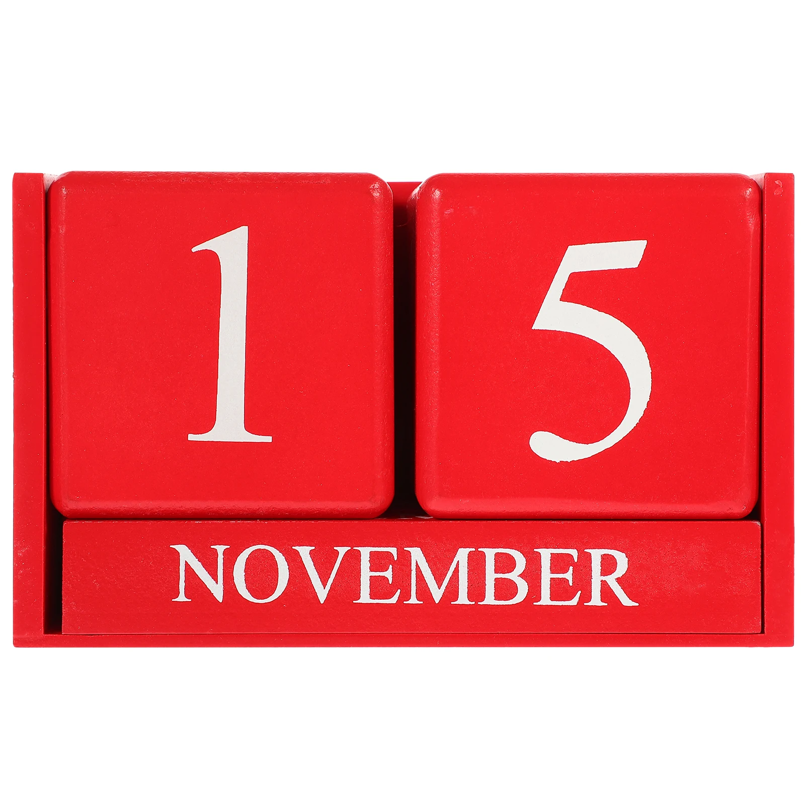 

Living Room Wooden Calendar Decoration Desktop Decorations Table Red Daily Flip