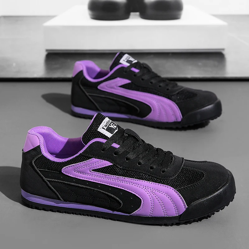 

Черные, фиолетовые мужские модные туфли, спортивная обувь с дышащей сеткой, мужские и женские повседневные кроссовки, кроссовки для бега на плоской подошве, дизайнерские кроссовки