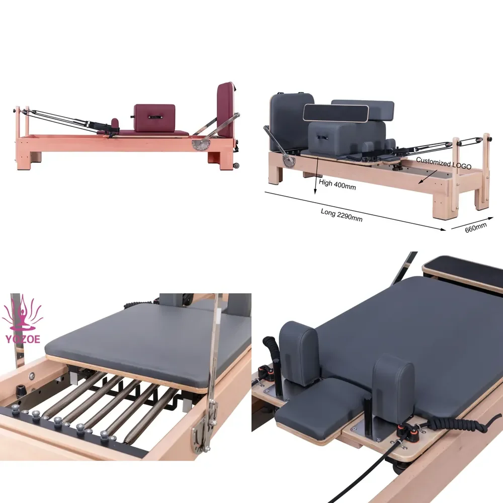 Cama de Pilates Reformer, Máquinas de Ejercicio para Yoga en Casa, Gimnasio, Fitness, Equipo Reformer para Estudio de Pilates