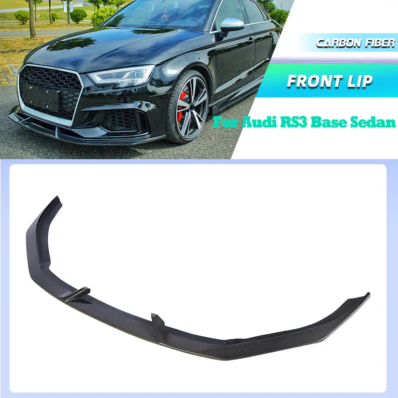 

Carbon Fiber Car Front Bumper Lip Spoiler for Audi RS3 Base Sedan 4-Door 2017 2018 2019 Racing Front Lip Chin Apron Body Kit