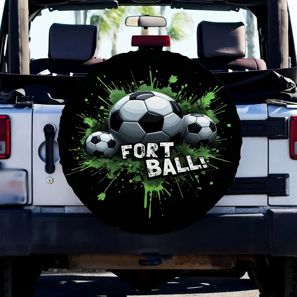Soccer Graffiti Tire Cover Spare Wheel Protector Waterproof Dustproof Outdoor Accessory