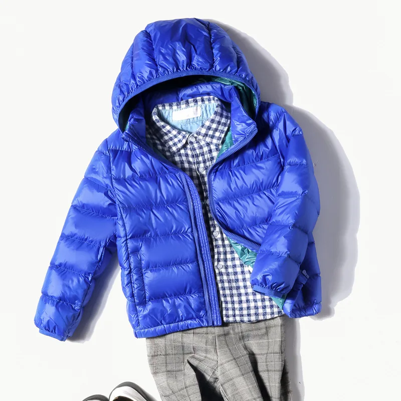 

High Quality Kids Duck Down Winter Coats JacketsNew Ultra Light Hooded for Boys Girls Portable Windproof Puffy Parkas