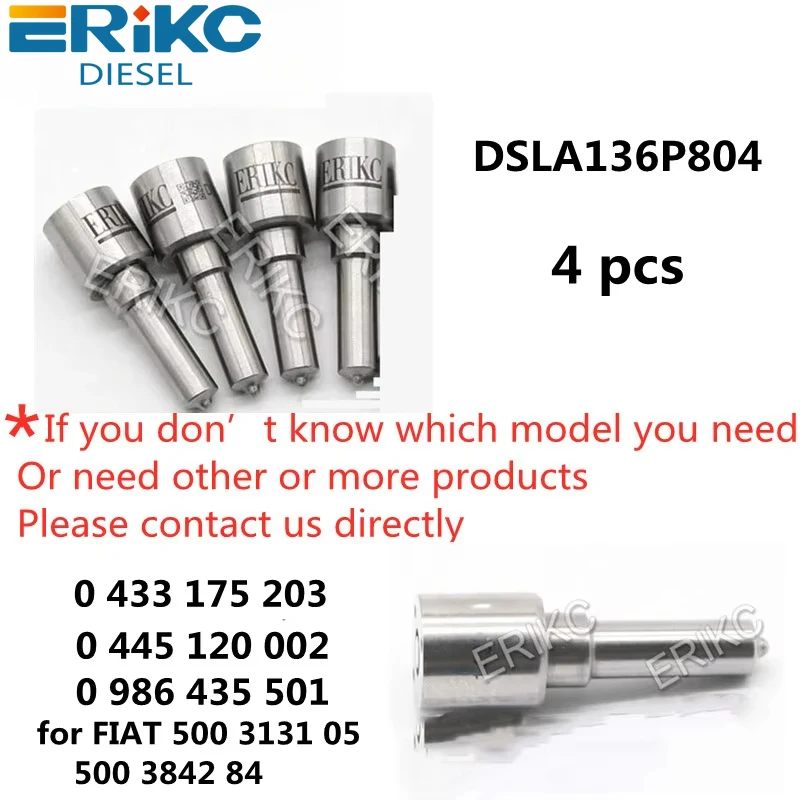 

ERIKC 4 PCS DSLA136P804 Fuel Oil Burner Spray Nozzle DSLA 136 P 804 OEM 0 433 175 203 FOR 0445120002 0986435501