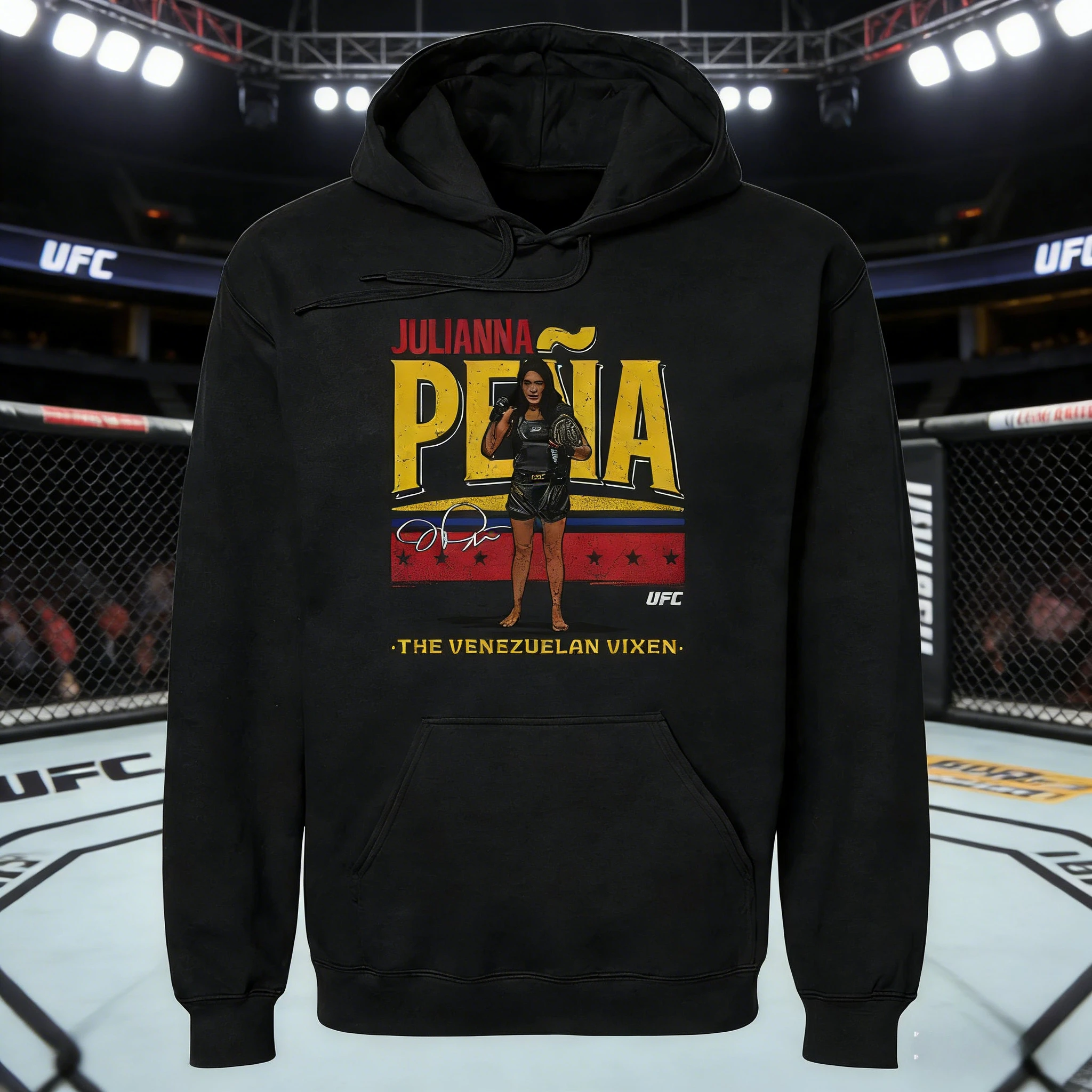 2026 Otoño/Invierno UFC Julianna Pena combate gráfico Sudadera con capucha mujer moda suelta Casual algodón cálido sudadera abrigo Unisex