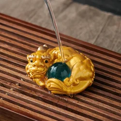 Color-changing Tea Pet Mini Recruiting wealth Pixiu Resin Decoration Tea Table Tea Table Decoration Kung Fu Tea Accessories ﻿