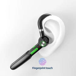 ME-100 Single Ear-hook Business Headset BT 5.0 Touch Earphone HIFI Stereo Music Headphones with MIC for Smartphone