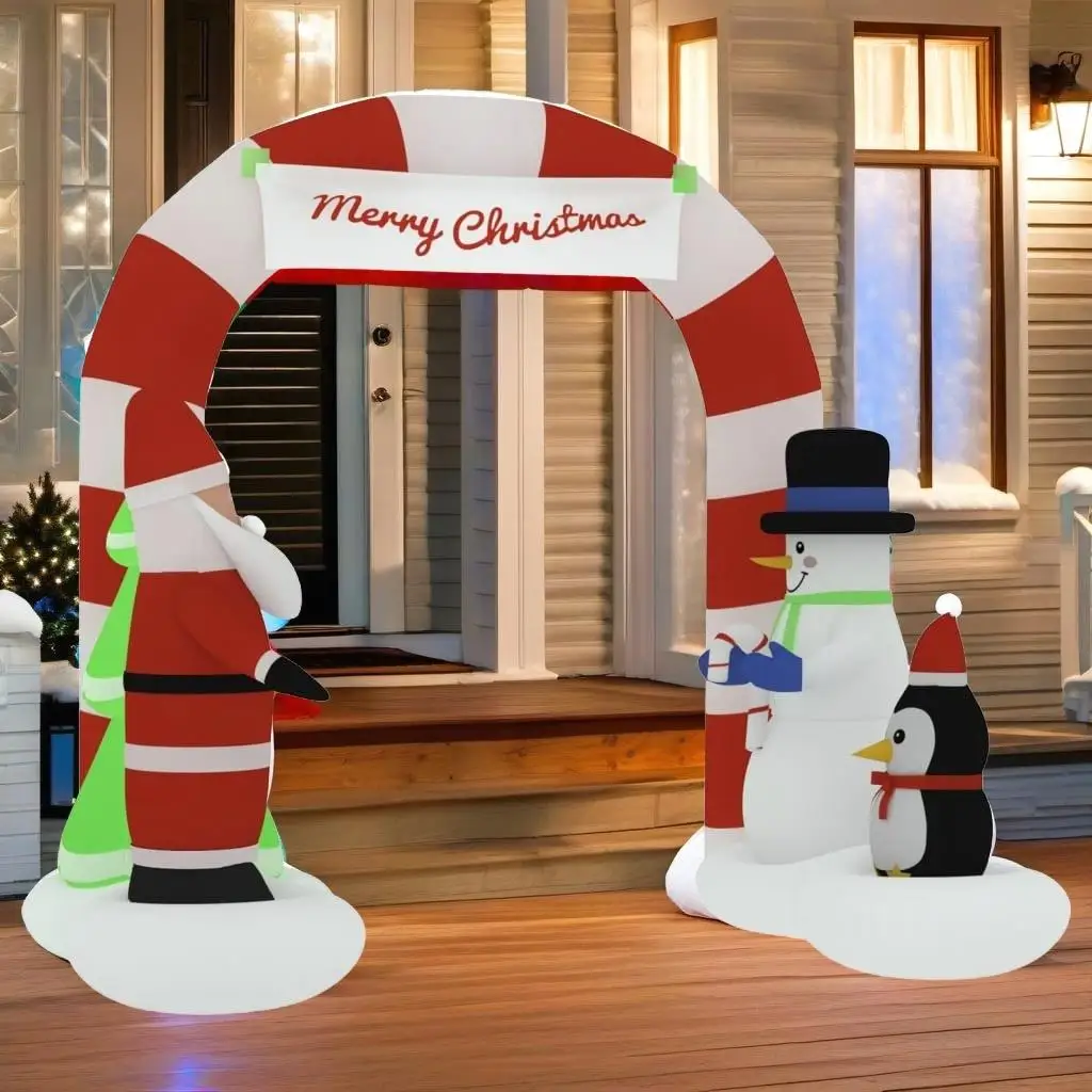 

Christmas Inflatable Santa & Snowman Arch Gate - Festive Holiday Decoration 102.4 Inches