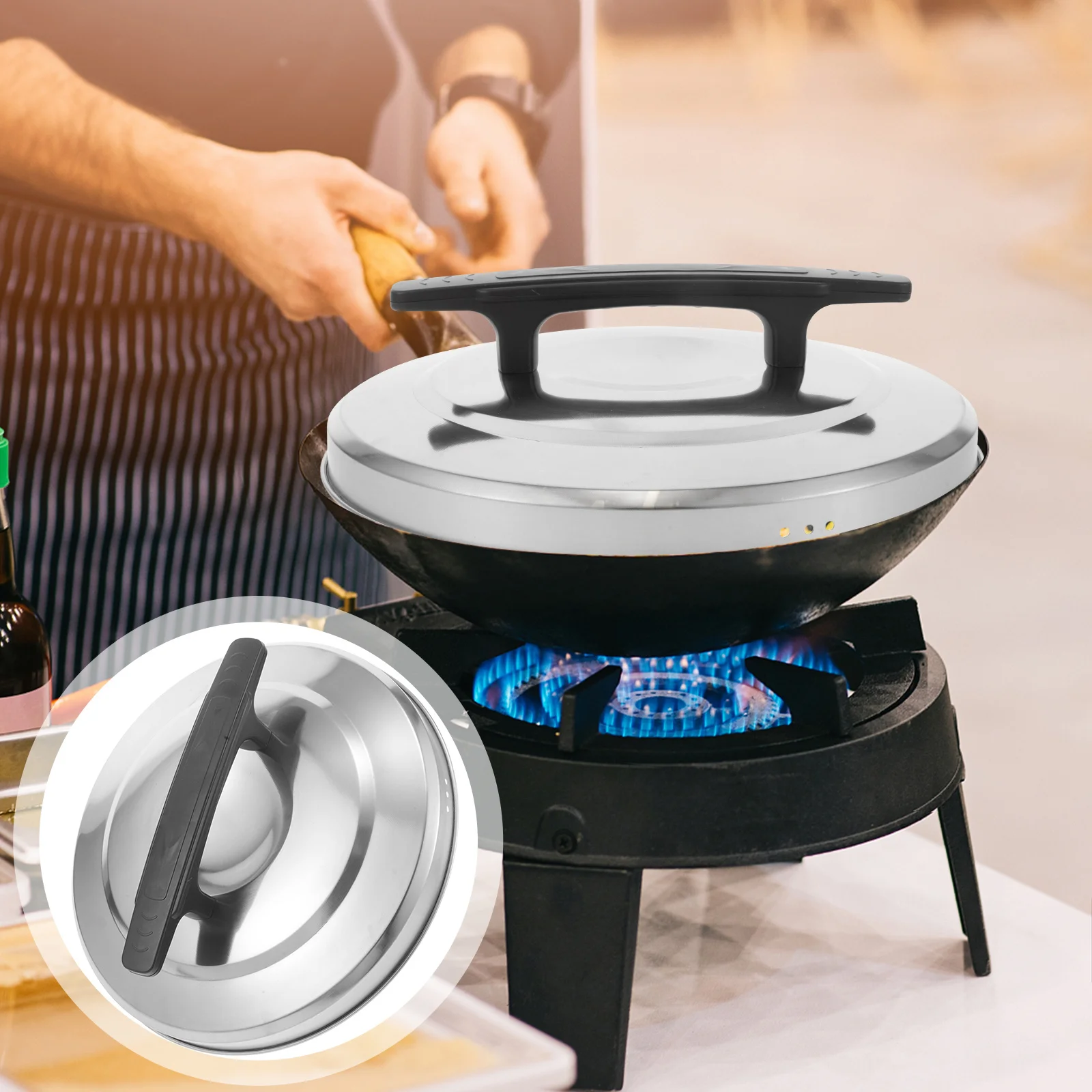 

Универсальная крышка кастрюли из нержавеющей стали, термоудерживающая замена посуды для сковородок, сковородок, жарки вок, кастрюля