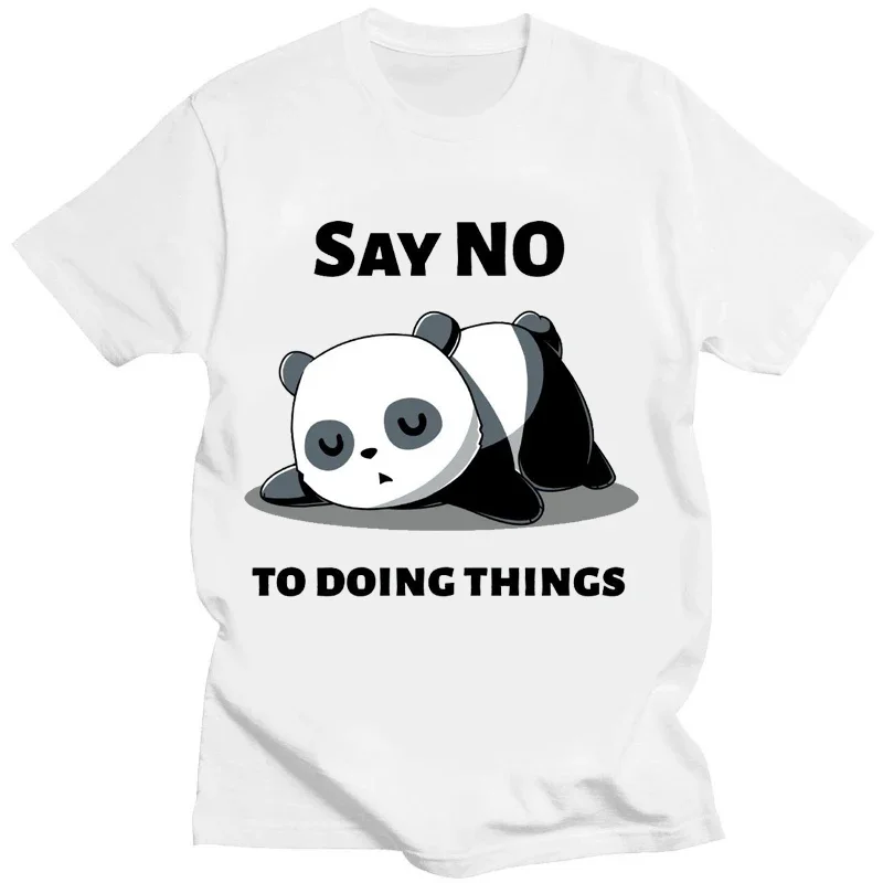 Funny Animal Print T-shirt Lying Flat Say No To Doing Things T Shirt  Casual  Streetwear Clothes Women Men Clothing Tees Tops