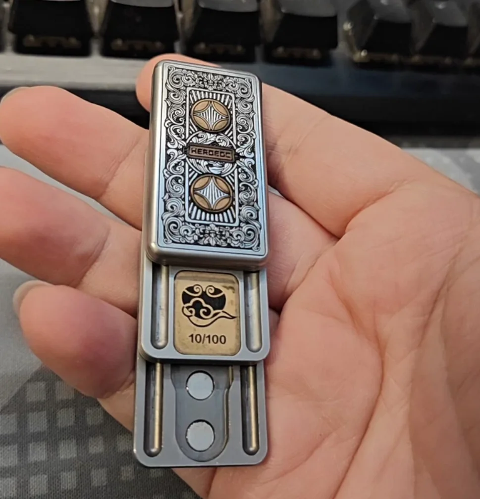 Used EDC HeroEDC titanium alloy fidget slider Decompression toys