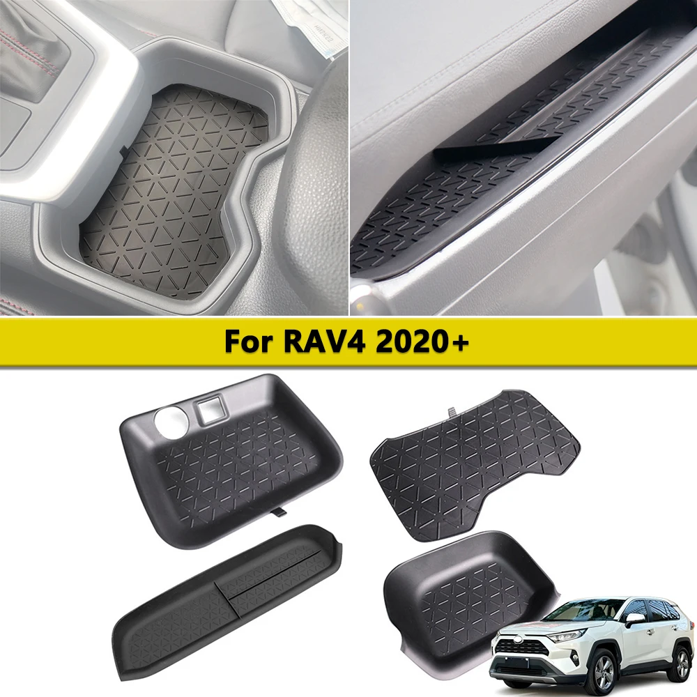 

Center Console Storage Mat Organizer Protective Pad for Toyota RAV4 2020-2024 Noise Reduction Silicone Rubber Pad Accessories