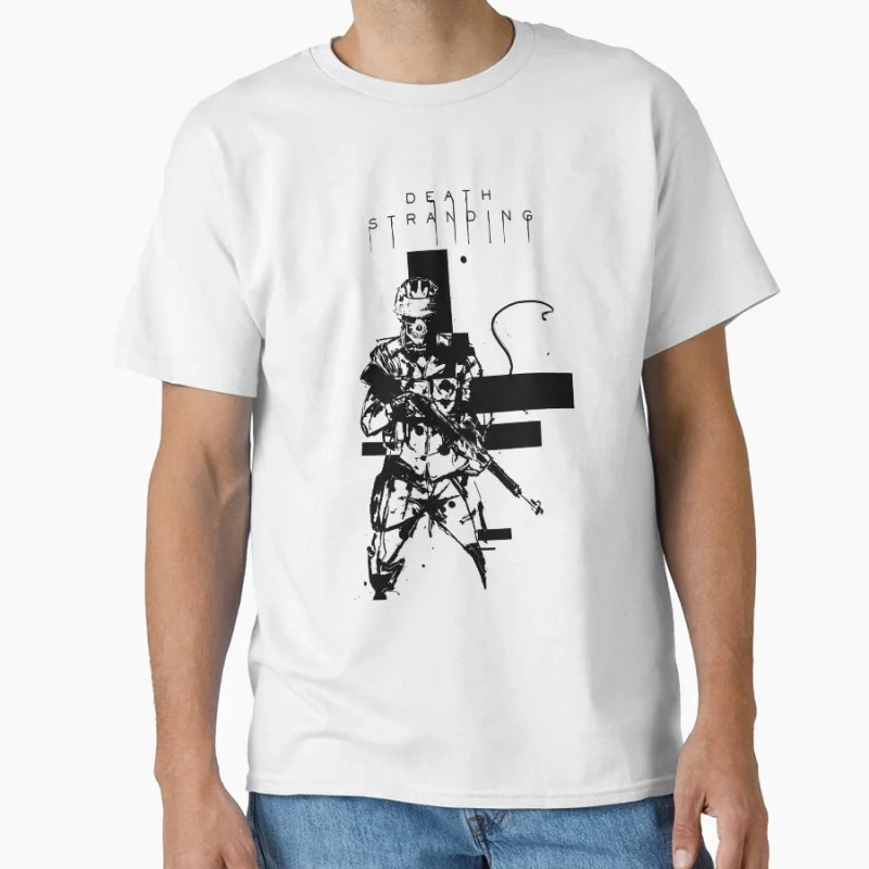

Cross death art stranding Hideo kojima productions Gift T shirt for man Large size Tops Videogame Graphic Print Clothes