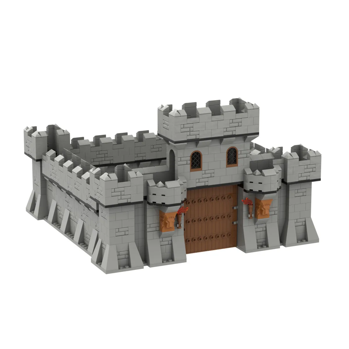 Mittelalterliche Königreich Festung MOC Gebäude Set Soldaten Retro Verteidigen Basis Stadt Spielzeug Historisches Kreatives Geschenk