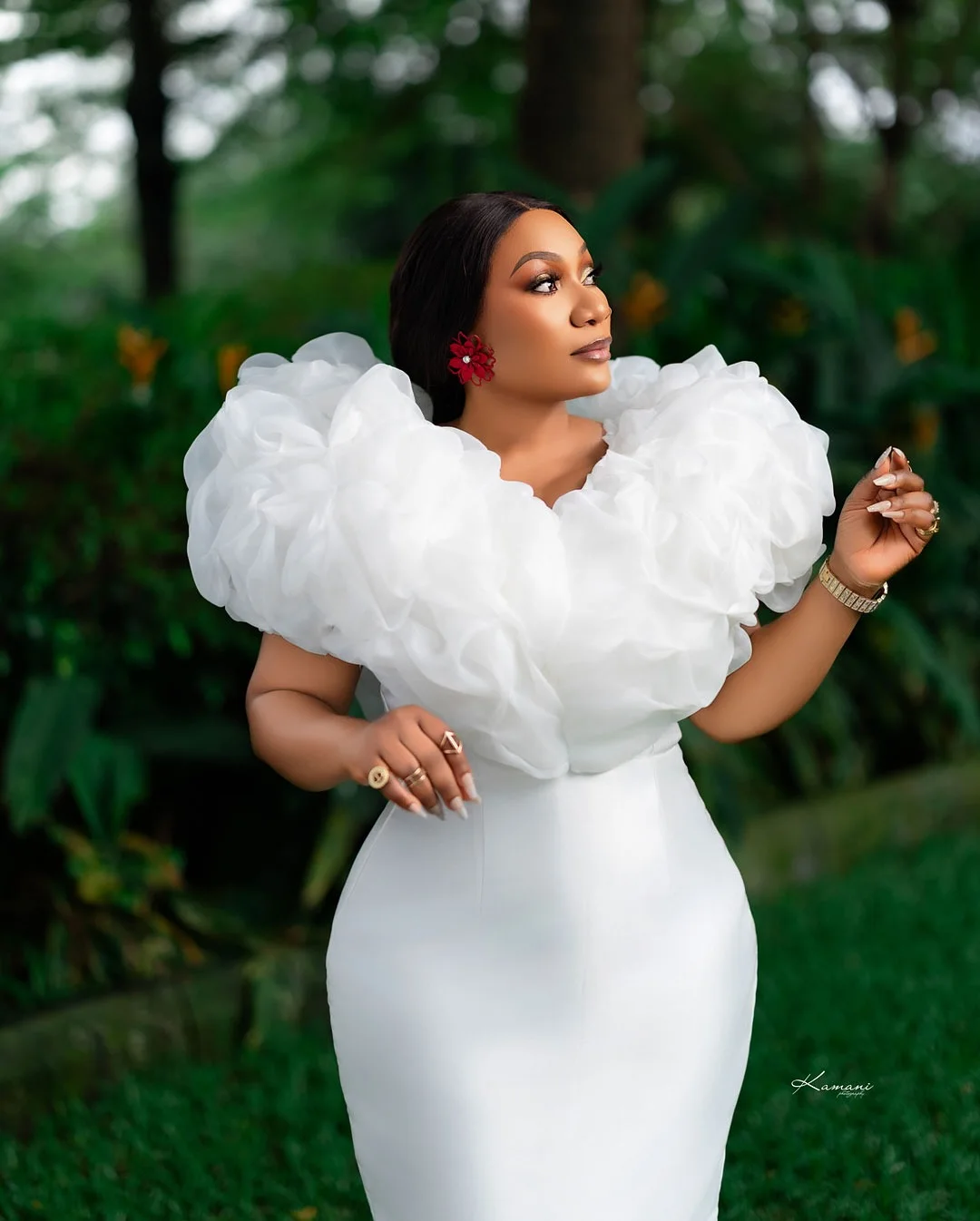 Abiti da sposa corti personalizzati Abiti da sposa con spalla gonfia alla caviglia Abiti africani robes de soirée per la sposa