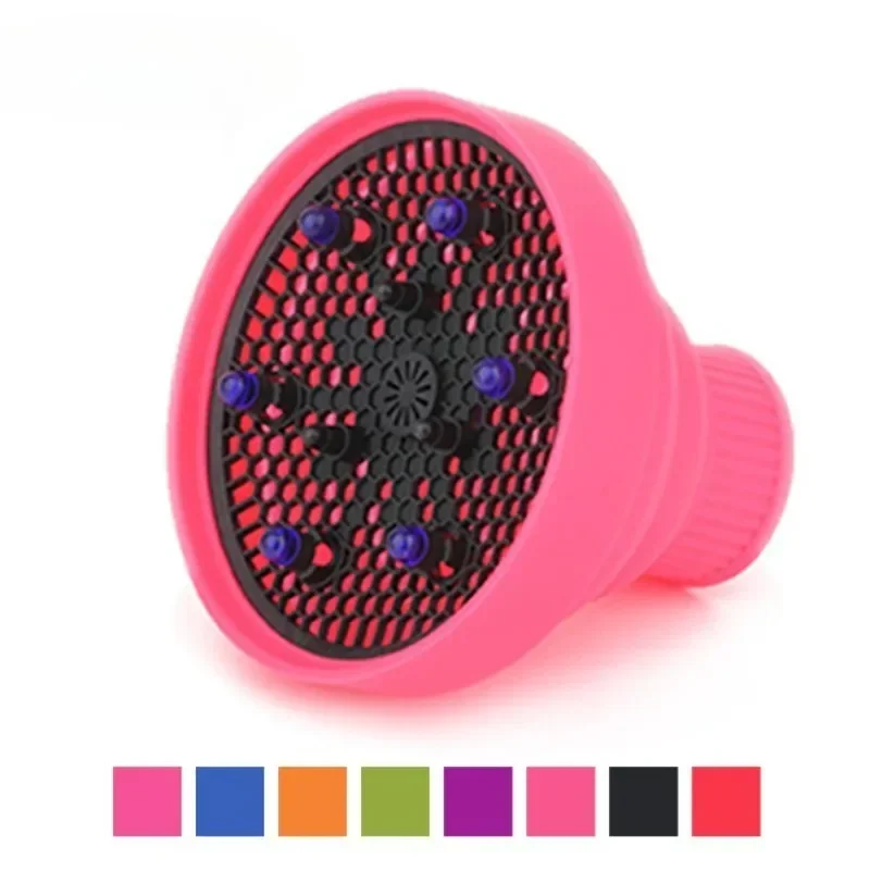 サロンツールブラックピンクユニバーサルシリコーンヘアドライヤーディフューザーカバー調節可能な耐熱分散乾燥ヘアドライヤー