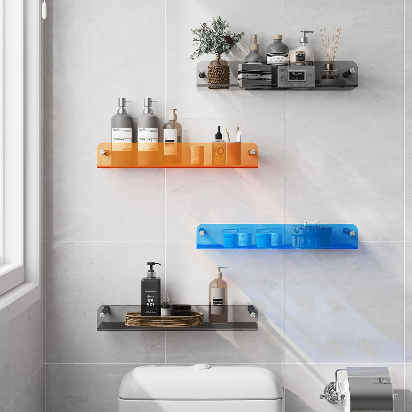 

Легкая роскошная многослойная настенная полка для хранения в ванной комнате, бытовая перегородка для унитаза, стеллаж для хранения в ванной комнате, ламинатный узкий шкаф