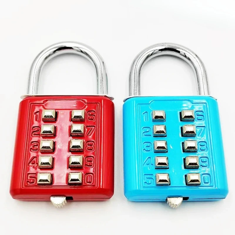 10 ten yards button  dormitory door locker button password  mechanical password lock password padlock manufacturer wholesale