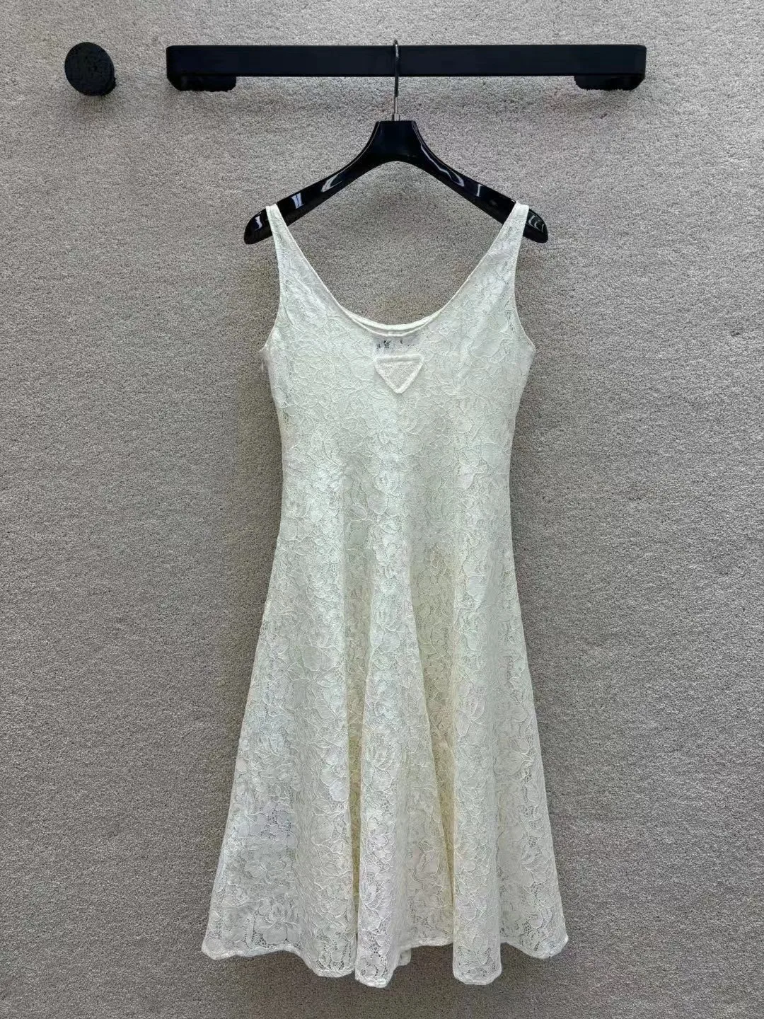 High end customized new mid length waist cinched lace camisole dress