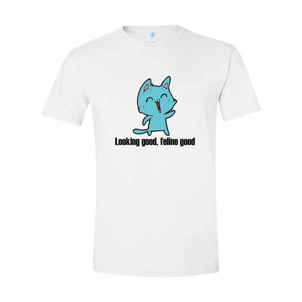 

Happy Cat Looking good Feline fine T shirt Playful Design for adults and children Feel