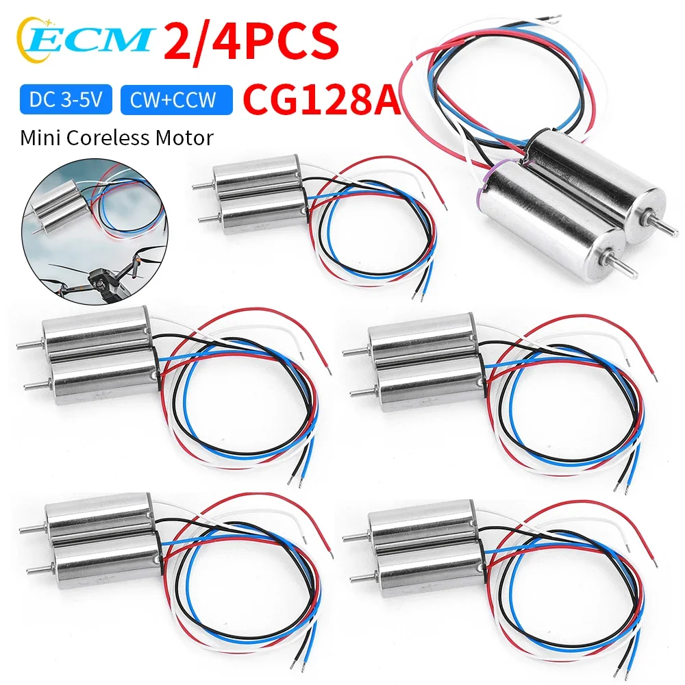 2/4 pz 8520 CW + CCW Mini Coreless HM Motor 8.5mm * 20mm Micro Coreless Motor DC 3-5V motore elettrico 50000 RPM DIY Drone Quadcopter