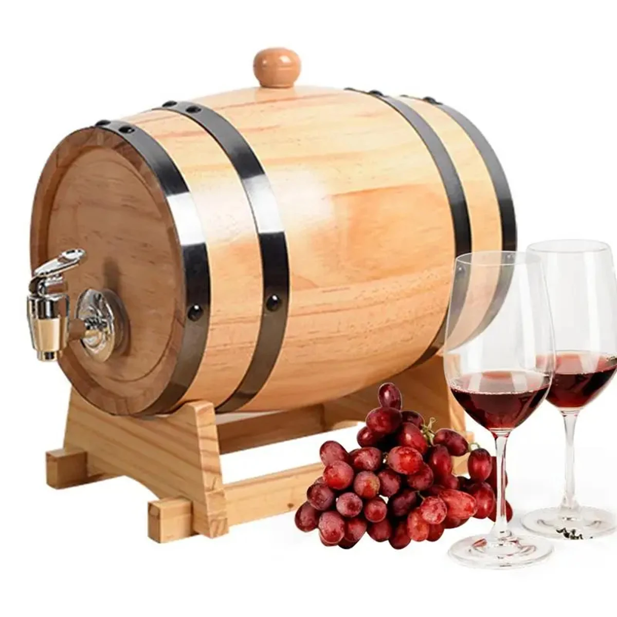 1l/1.5l/3l Wood Wine Barrel Vintage Oak Home Brewing Accessories Large Capacity Wine Storage Container For Tequila Wine Whiskey